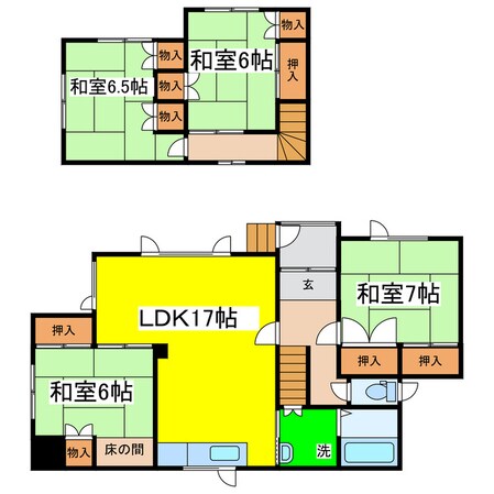 愛国東２－２７－１４貸家の物件間取画像